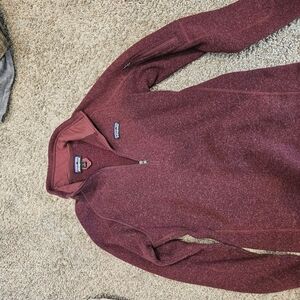 Patagonia Men's Maroon Zip-Up Sweater